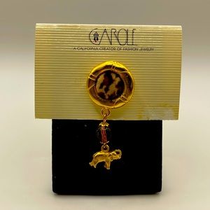 Carole of California Leopard and Elephant Pin